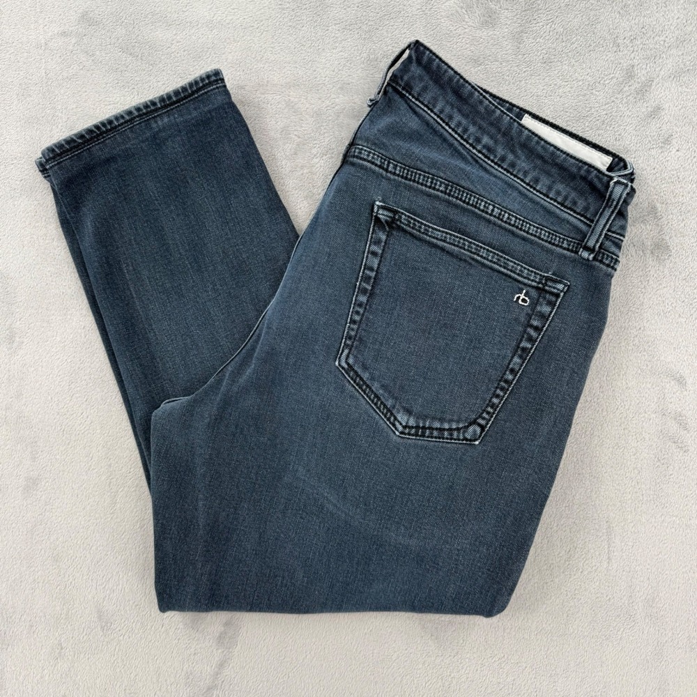 Rag & Bone Classic Fit 3 Jeans Dark Wash Jericho Mens 34W 23.5L Altered Hem